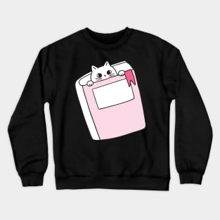 cat reading book Crewneck Sweatshirt